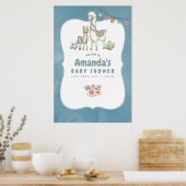 Waterverf Llama thema Baby shower Welkom Poster (Keuken)