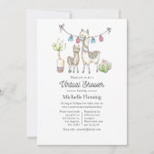Waterverf Llama - thema Virtueel Baby shower Kaart (Voorkant)