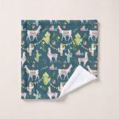 Waterverf Llama-vlagpatroon Bad Handdoek (Wasdoekje)