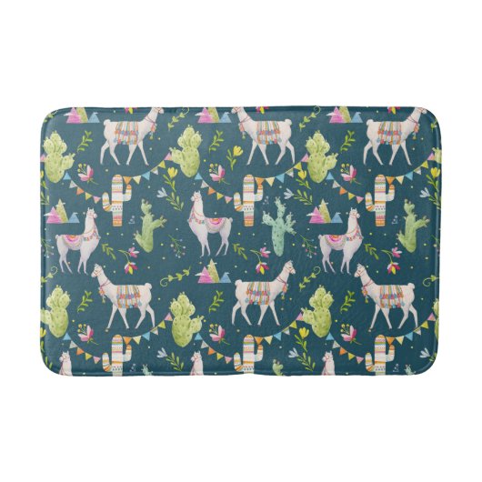Waterverf Llama-vlagpatroon Badmat (Voorkant)