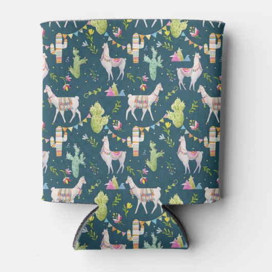 Waterverf Llama-vlagpatroon Blikjeskoeler (Voorkant)