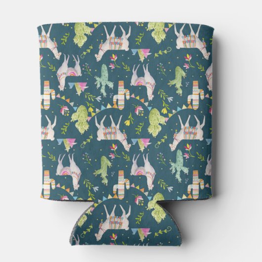 Waterverf Llama-vlagpatroon Blikjeskoeler (Achterkant)