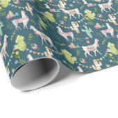 Waterverf Llama-vlagpatroon Cadeaupapier (Rol Hoek)