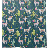 Waterverf Llama-vlagpatroon Douchegordijn (Voorkant)