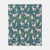 Waterverf Llama-vlagpatroon Fleece Deken (Voorkant)