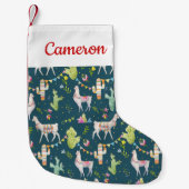 Waterverf Llama-vlagpatroon Kleine Kerstsok (Voorkant)