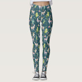 Waterverf Llama-vlagpatroon Leggings (Voorkant)