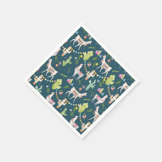 Waterverf Llama-vlagpatroon Servet (Hoek)