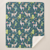 Waterverf Llama-vlagpatroon Sherpa Deken (Voorkant)