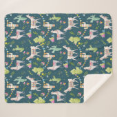 Waterverf Llama-vlagpatroon Sherpa Deken (Voorkant (horizontaal))