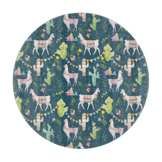 Waterverf Llama-vlagpatroon Snijplank (Voorkant)