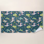 Waterverf Llama-vlagpatroon Strandlaken (Voorkant)