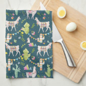 Waterverf Llama-vlagpatroon Theedoek (Quarter Fold)