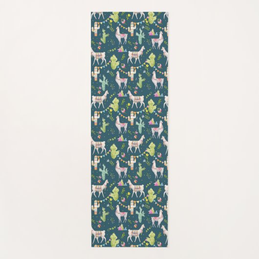 Waterverf Llama-vlagpatroon Yogamat (Voorkant)