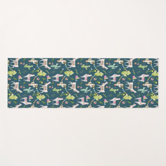 Waterverf Llama-vlagpatroon Yogamat (Voorkant (horizontaal))