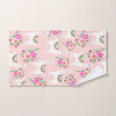 Waterverf Llama's op koraalroze Bad Handdoek (Handdoek)