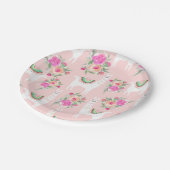 Waterverf Llama's op koraalroze Papieren Bordje (Gekanteld)