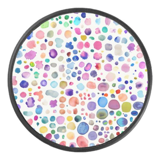 Waterverf lobby hockey puck (Voorkant)