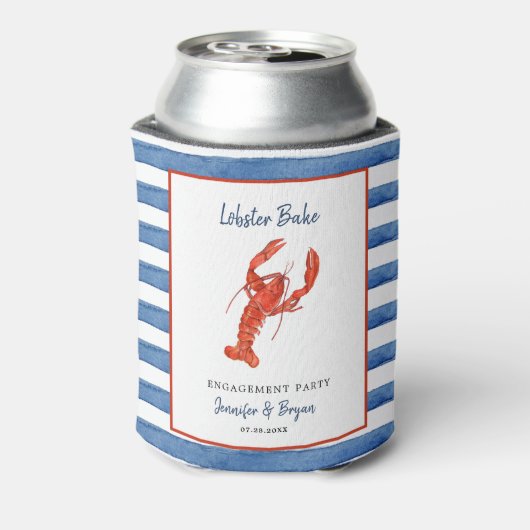 Waterverf Lobster Bake Engagement party Blikjeskoeler (Blikje Achterkant)