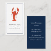 Waterverf Lobster chef., restaurant visitekaartje (Voorkant / Achterkant)