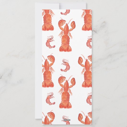 Waterverf Lobster Crawfish Nautisch menu (Achterkant)