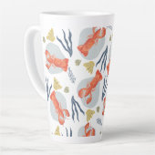 Waterverf Lobster Crustacean Beach Sand Dollars Latte Mok (Linkerhoek)