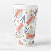 Waterverf Lobster Crustacean Beach Sand Dollars Latte Mok (Voorkant)