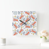 Waterverf Lobster Crustacean Beach Sand Dollars  Vierkante Klok (Huis)