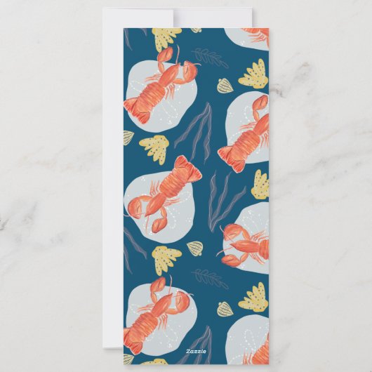 Waterverf Lobster Crustacean Botanical Menu (Achterkant)