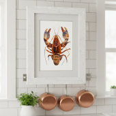 Waterverf Lobster Crustaceancore Poster