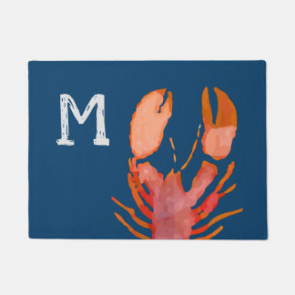 Waterverf Lobster Monogram Nautisch Deurmat