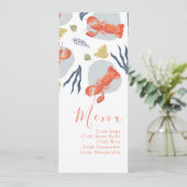 Waterverf Lobster Nautical Botanical Menu (Staand voorkant)