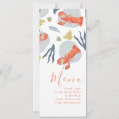 Waterverf Lobster Nautical Botanical Menu (Voorkant)