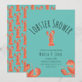 Waterverf Lobster Party Baby shower Crab Blauwgroe Aankondiging (Voorkant / Achterkant)