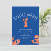 Waterverf Lobster Party Baby shower Crab Blue Kaart (Staand voorkant)