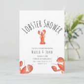 Waterverf Lobster Party Baby shower Crab Boil Aankondiging (Staand voorkant)