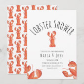 Waterverf Lobster Party Baby shower Crab Boil Aankondiging (Voorkant / Achterkant)