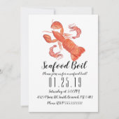 Waterverf Lobster Party Boil Shrimp Dinner Announ Aankondiging (Voorkant)