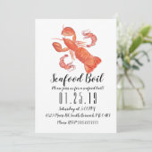 Waterverf Lobster Party Boil Shrimp Dinner Announ Aankondiging (Staand voorkant)