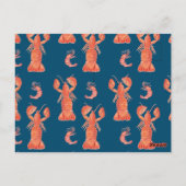 Waterverf Lobster Shrimp Crawfish Save the Date Briefkaart (Achterkant)