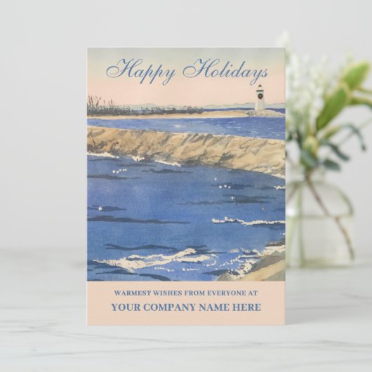 WATERVERF LOGO NAUTISCH LICHT HUIS FEESTDAGENKAART (Staand voorkant)