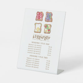 Waterverf logo Ontbijt restaurant Zakelijk Reclamebord Met Voetstuk