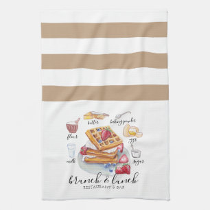 Waterverf logo Waffle restaurant Zakelijk Theedoek