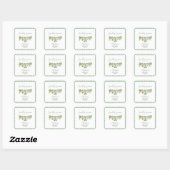 Waterverf Lokaal geteeld baby shower Papier Plat Vierkante Sticker (Vel)