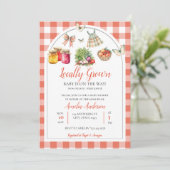 Waterverf lokaal geteeld Baby shower van de boeren Kaart (Staand voorkant)