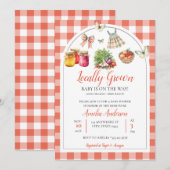 Waterverf lokaal geteeld Baby shower van de boeren Kaart (Voorkant / Achterkant)