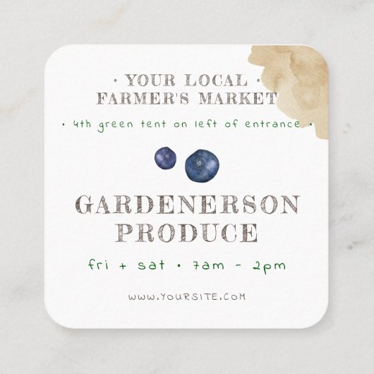 Waterverf lokale productie standaard-kwadraat bedr vierkante visitekaartje (Achterkant)