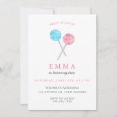 Waterverf Lollipop Birthday Party Uitnodiging (Voorkant)