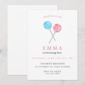 Waterverf Lollipop Birthday Party Uitnodiging (Voorkant / Achterkant)