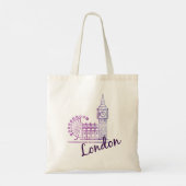 Waterverf Londen Big Ben Canvas tas – Artistiek (Achterkant)